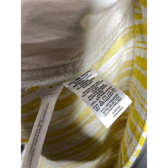 NEW LOFT Skirt Womens 14 Yellow White Striped Mini Denim Cotton Blend - Picture 6 of 6